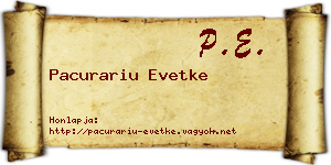 Pacurariu Evetke névjegykártya